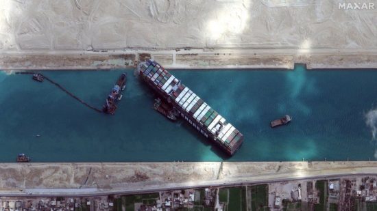 MV Ever Given in the Suez Canal