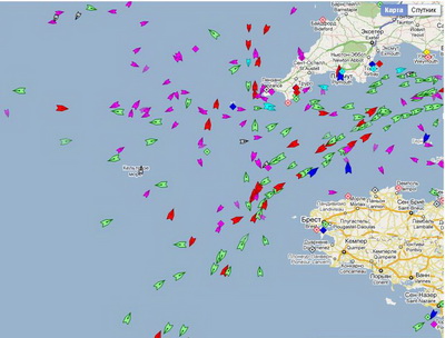 Карта реального времени ais движение судов и позиции на русском